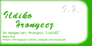 ildiko hronyecz business card